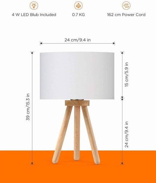 Lámpara de mesa con bombilla LED E27 12W Viva-Lite Full Spectrum