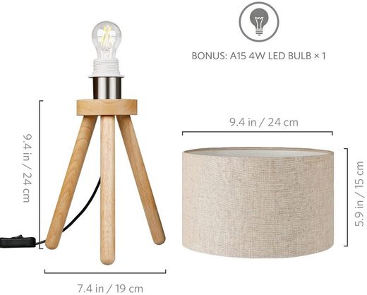 Lámpara de mesa con bombilla LED E27 12W Viva-Lite Full Spectrum