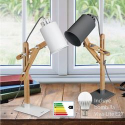 Lámpara escritorio con bombilla LED E27 12W Viva-Lite