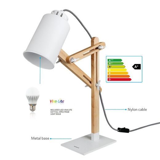 Lámpara escritorio con bombilla LED E27 12W Viva-Lite