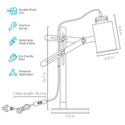 Lámpara escritorio con bombilla LED E27 12W Viva-Lite