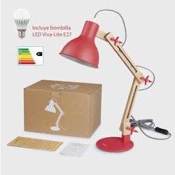 Lámpara escritorio con bombilla LED E27 12W Viva-Lite Full Spectrum