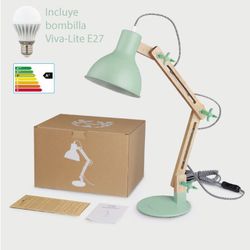 Lámpara escritorio con bombilla LED E27 12W Viva-Lite Full Spectrum